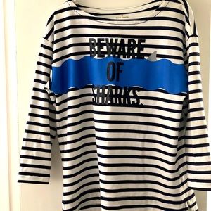 Kate Spade Beware of Sharks Top Size M